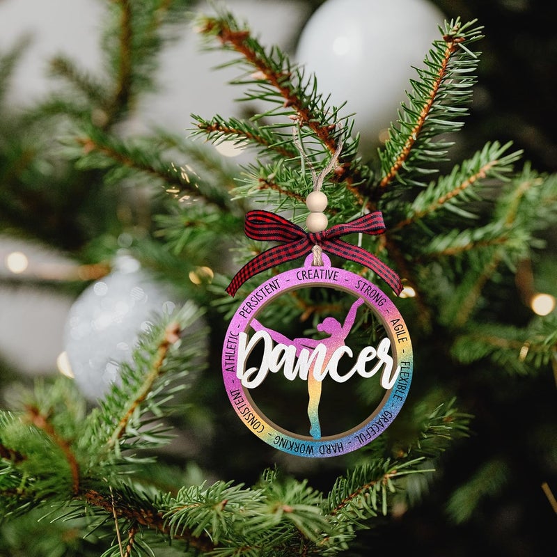 MAPDTWO Dance Ornament - Dancer Christmas Ornaments for Tree - Dancing Thank You Gifts for Dance Teacher Instructor, Girl, Team - Dancer Gifts for Women, Teens - 2 Layered Wood Ornament 2025 - Image 4